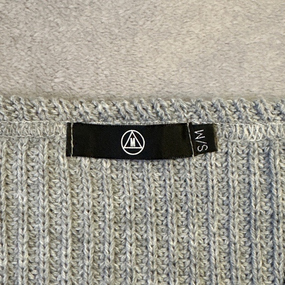 Missguided Grey Sweater Dress S/M Cottagecore Off-Shoulder Knitted 90s Gray Cozy - Picture 6 of 10